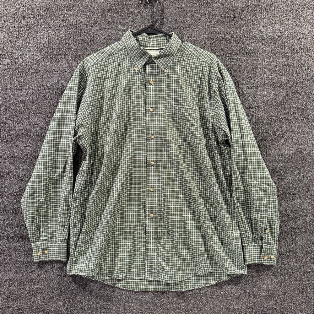 L.L. Bean Mens Large Check Long Sleeve Button Down Shirt Casual
